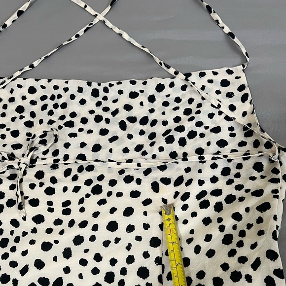 Dalmatian Print Criss-cross Tie Back Split Side Dress cowl neck size 2XL - Picture 13 of 13